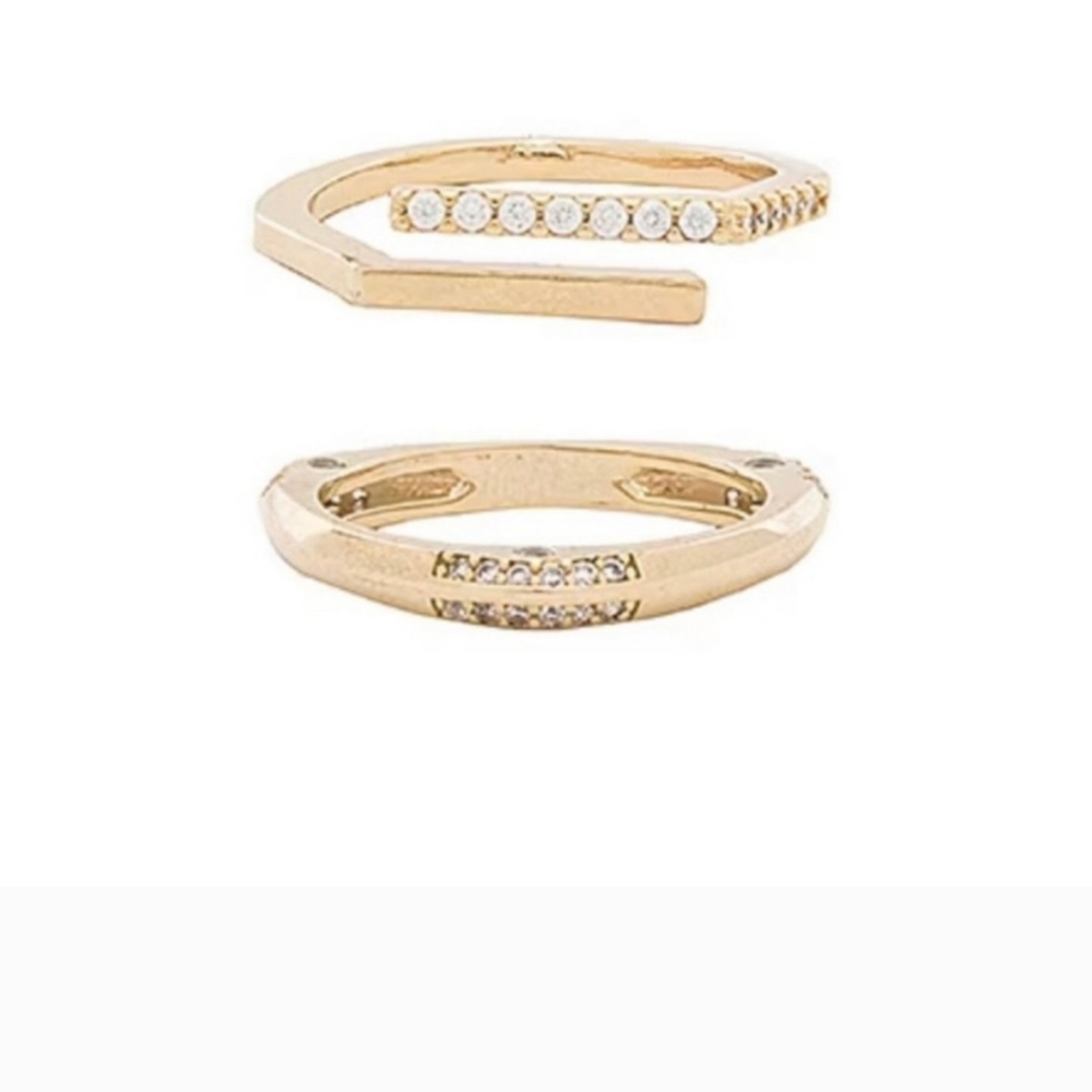 Ettika,NWT, 18K Gold Plated Ring Set Size 6